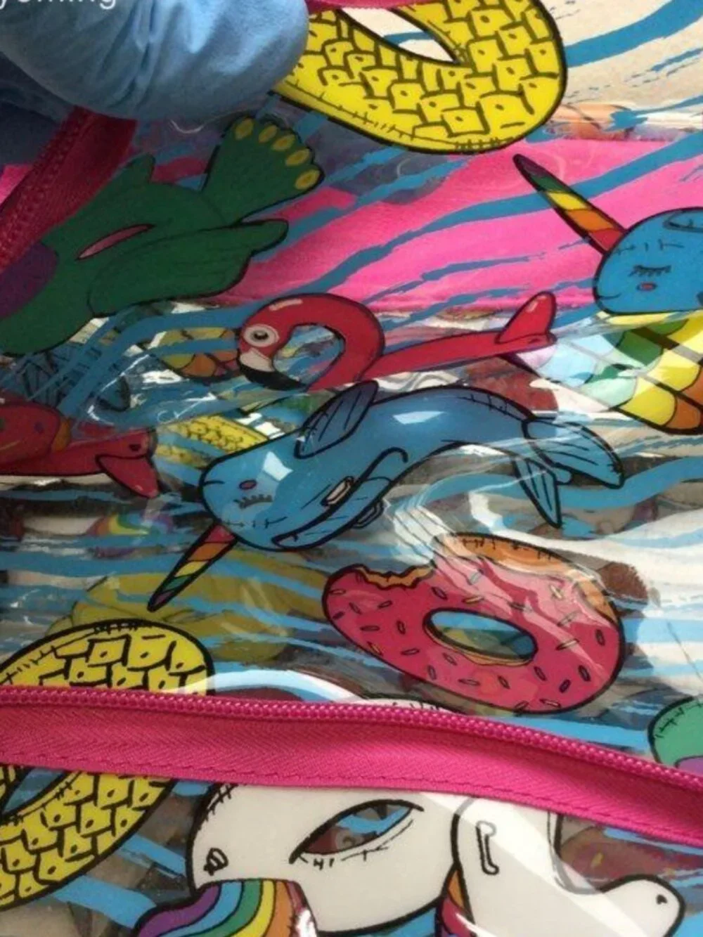 Betsey Johnson Y2K Pool Party Clear Vinyl Backpack Festival Stadium Bag
